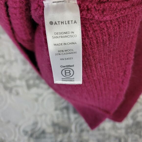 Athleta Sweater Women's XS Pink Mulberry Turin Wool Cashmere Blend Pullover - Picture 10 of 12